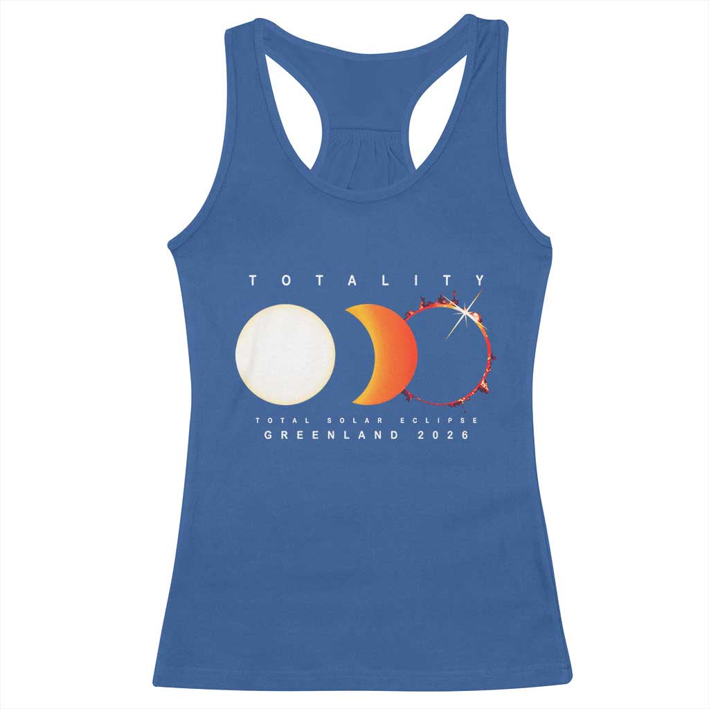 Greenland Total Solar Eclipse 2026 Totality Racerback Tank Top Travel Souvenir Astronomy Geek Gift