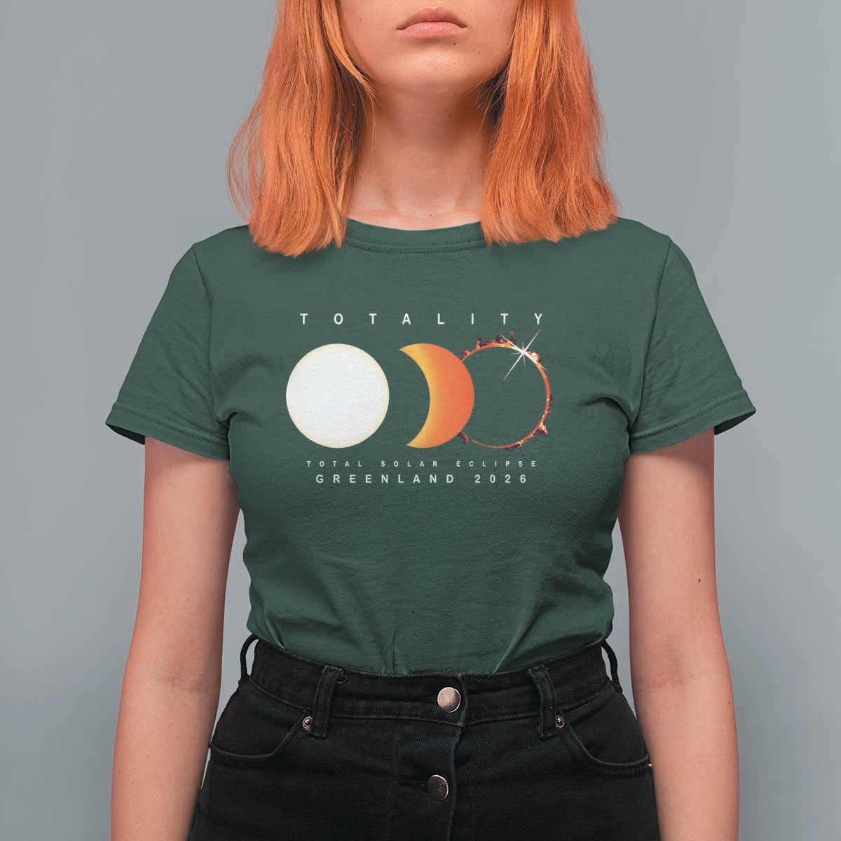 Greenland Total Solar Eclipse 2026 Totality T Shirt For Women Travel Souvenir Astronomy Geek Gift