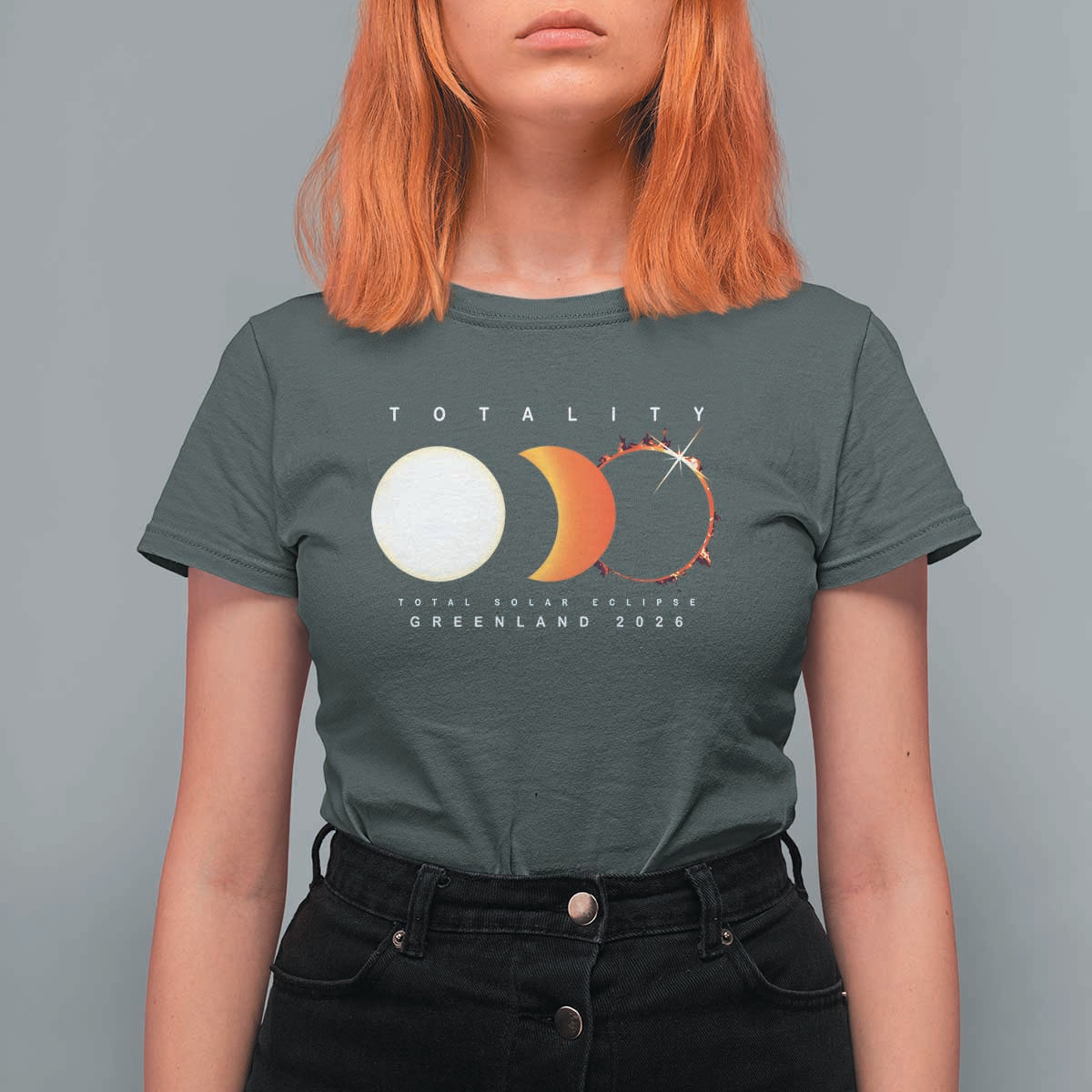 Greenland Total Solar Eclipse 2026 Totality T Shirt For Women Travel Souvenir Astronomy Geek Gift