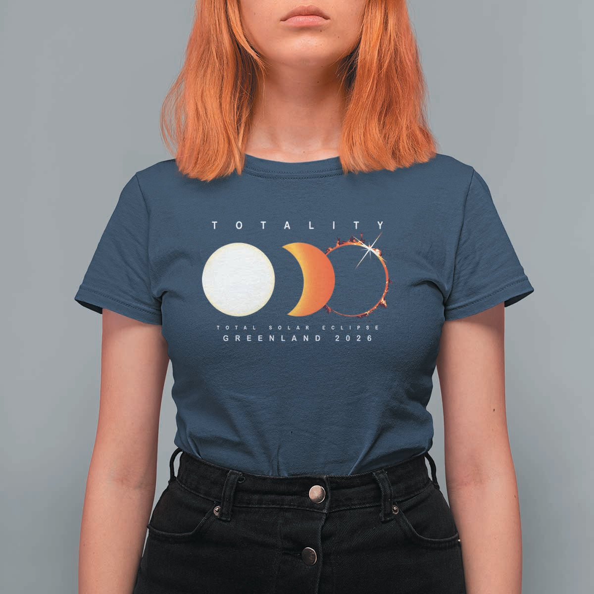 Greenland Total Solar Eclipse 2026 Totality T Shirt For Women Travel Souvenir Astronomy Geek Gift