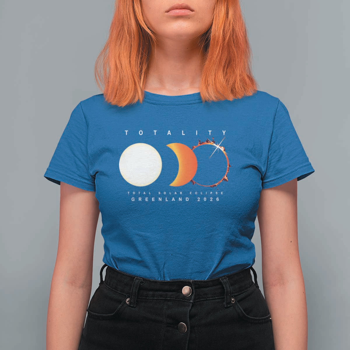 Greenland Total Solar Eclipse 2026 Totality T Shirt For Women Travel Souvenir Astronomy Geek Gift