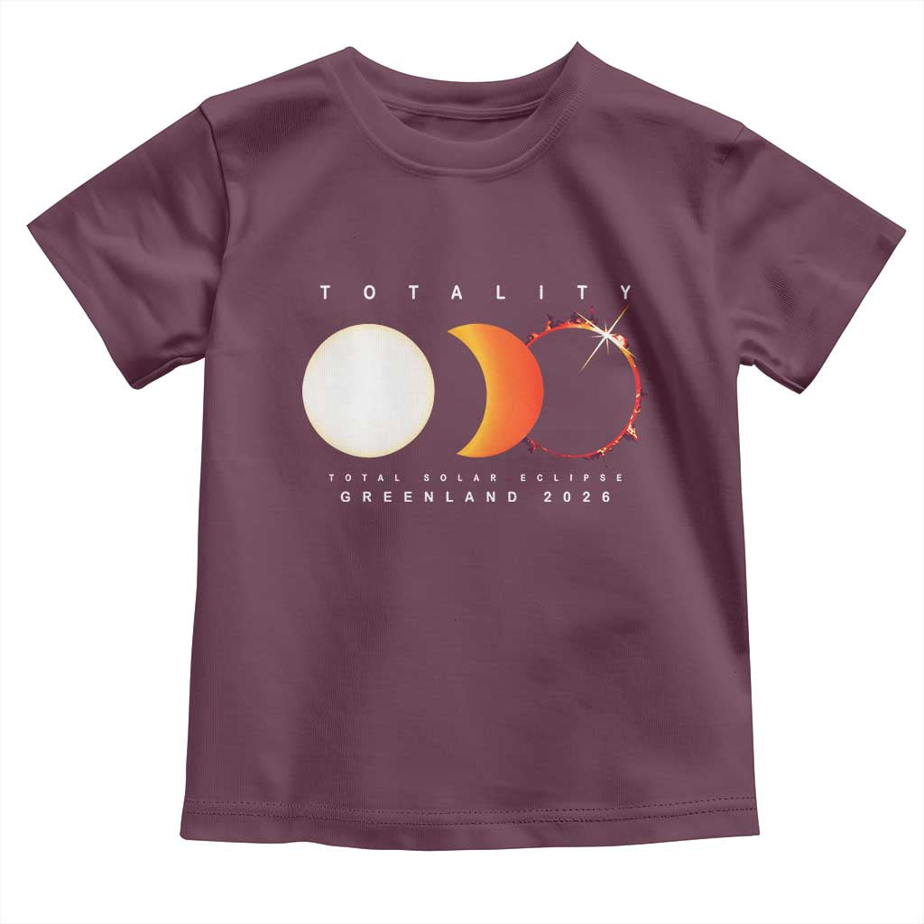 Greenland Total Solar Eclipse 2026 Totality Toddler T Shirt Travel Souvenir Astronomy Geek Gift