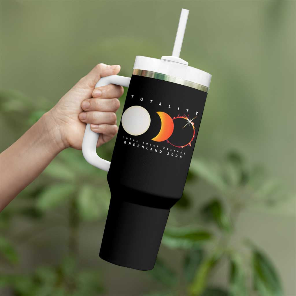 Greenland Total Solar Eclipse 2026 Totality Tumbler With Handle Travel Souvenir Astronomy Geek Gift