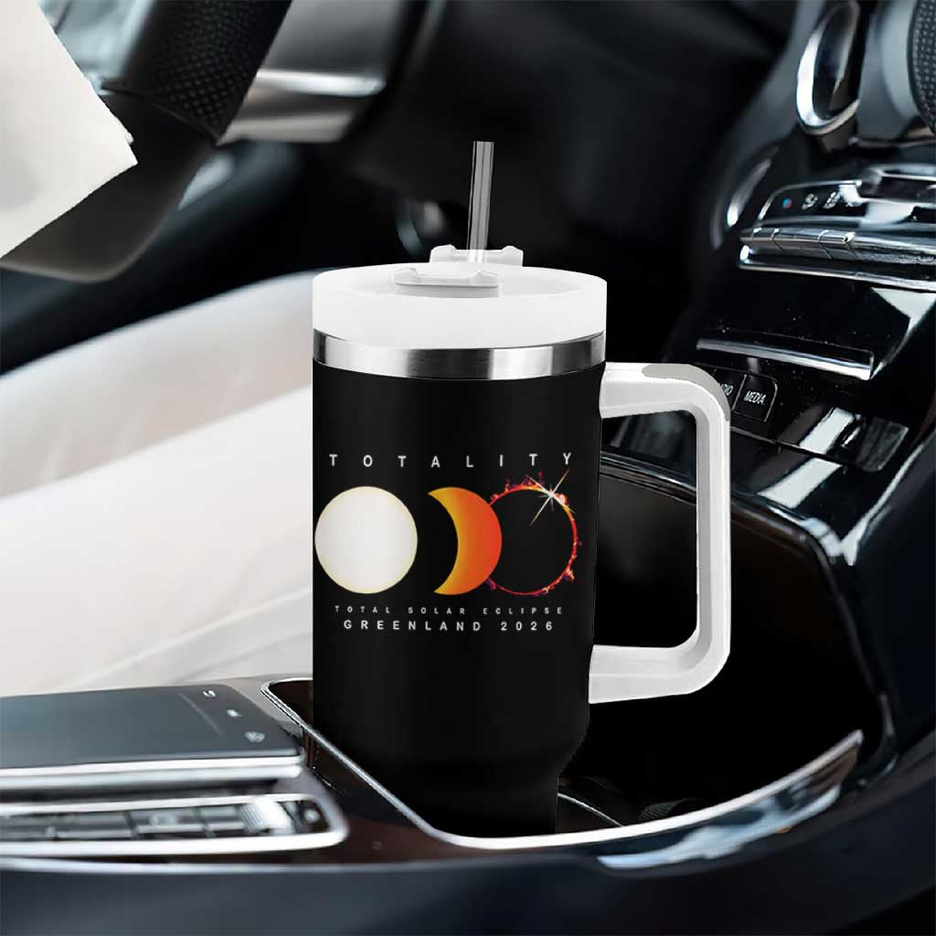 Greenland Total Solar Eclipse 2026 Totality Tumbler With Handle Travel Souvenir Astronomy Geek Gift