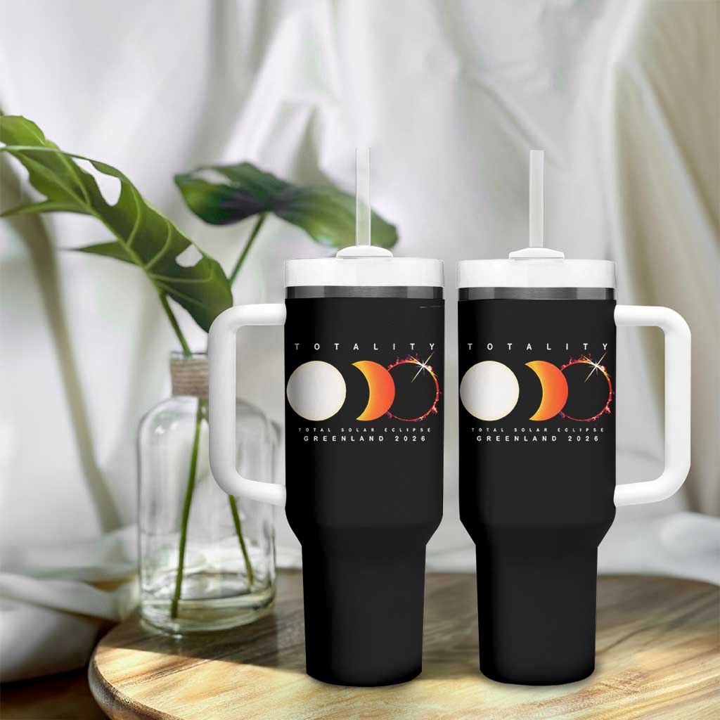 Greenland Total Solar Eclipse 2026 Totality Tumbler With Handle Travel Souvenir Astronomy Geek Gift