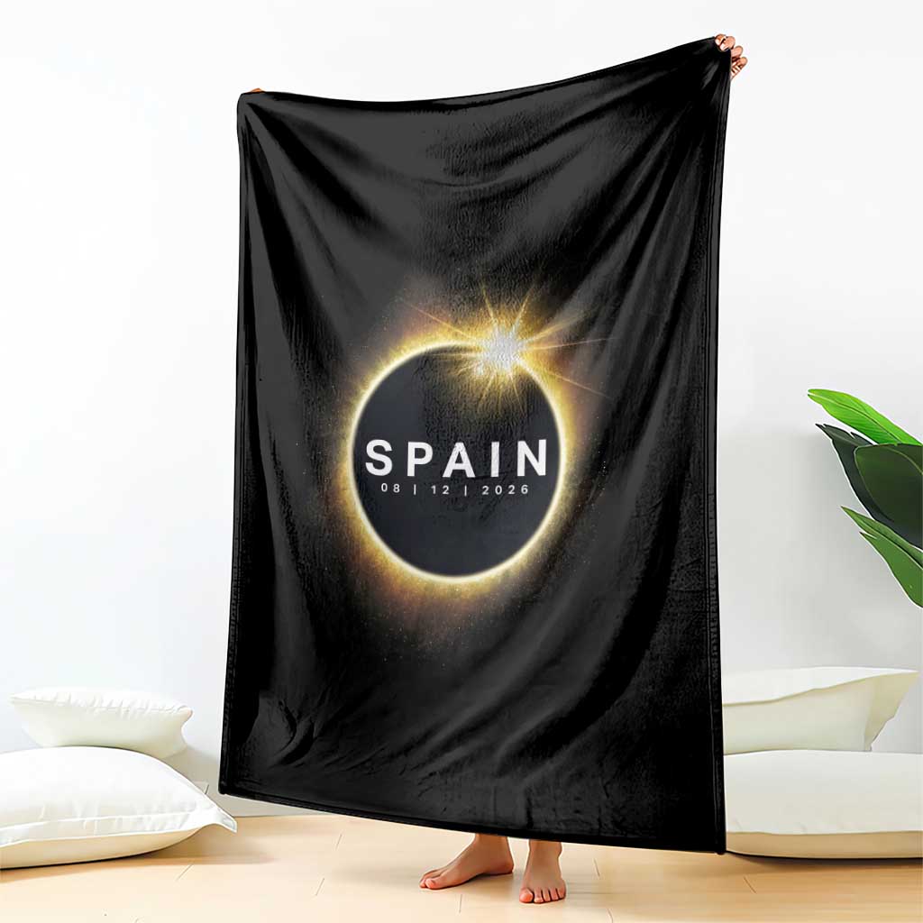Spain Total Solar Eclipse 2026 Throw Blanket Path of Totality Astronomy Gift