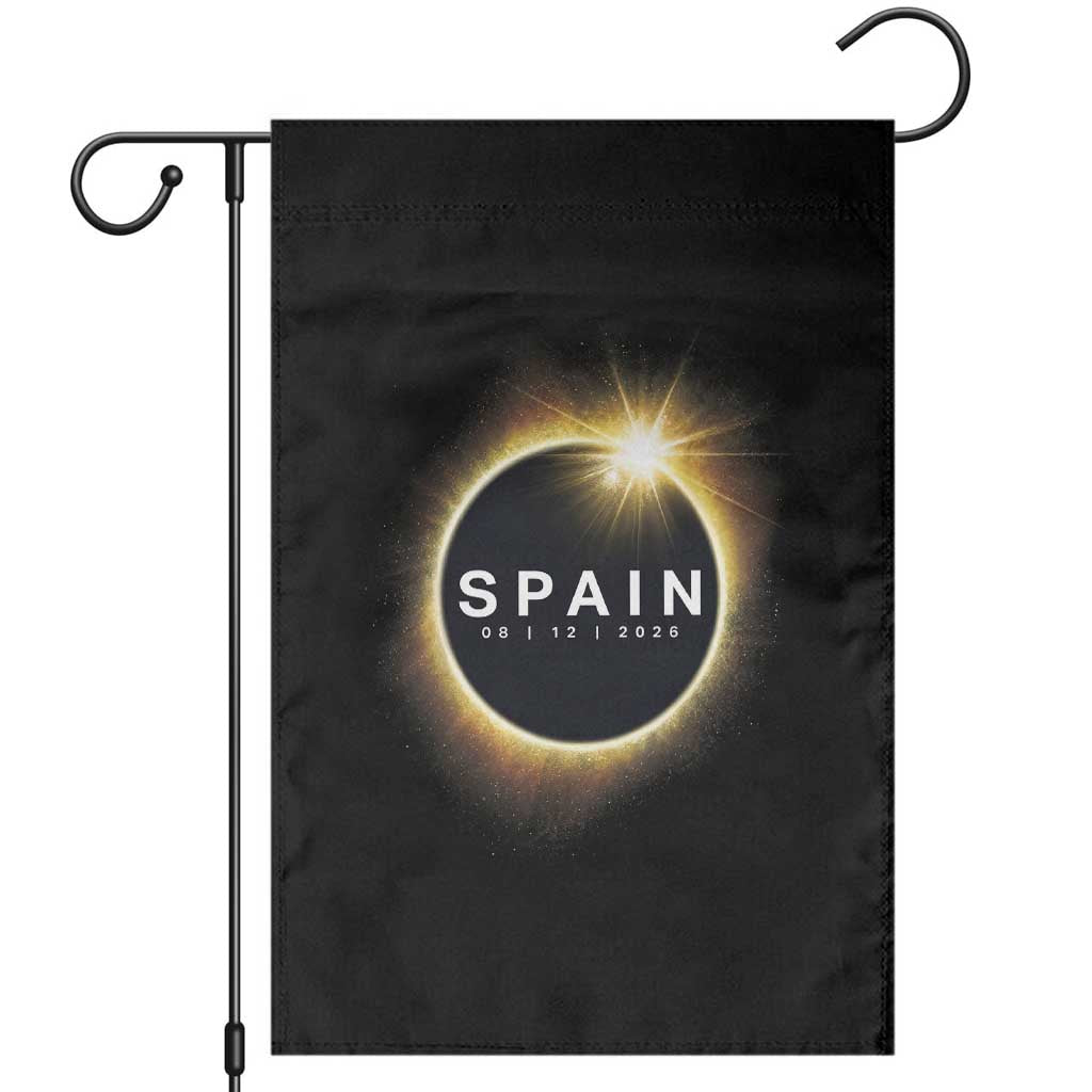 Spain Total Solar Eclipse 2026 Garden Flag Path of Totality Astronomy Gift