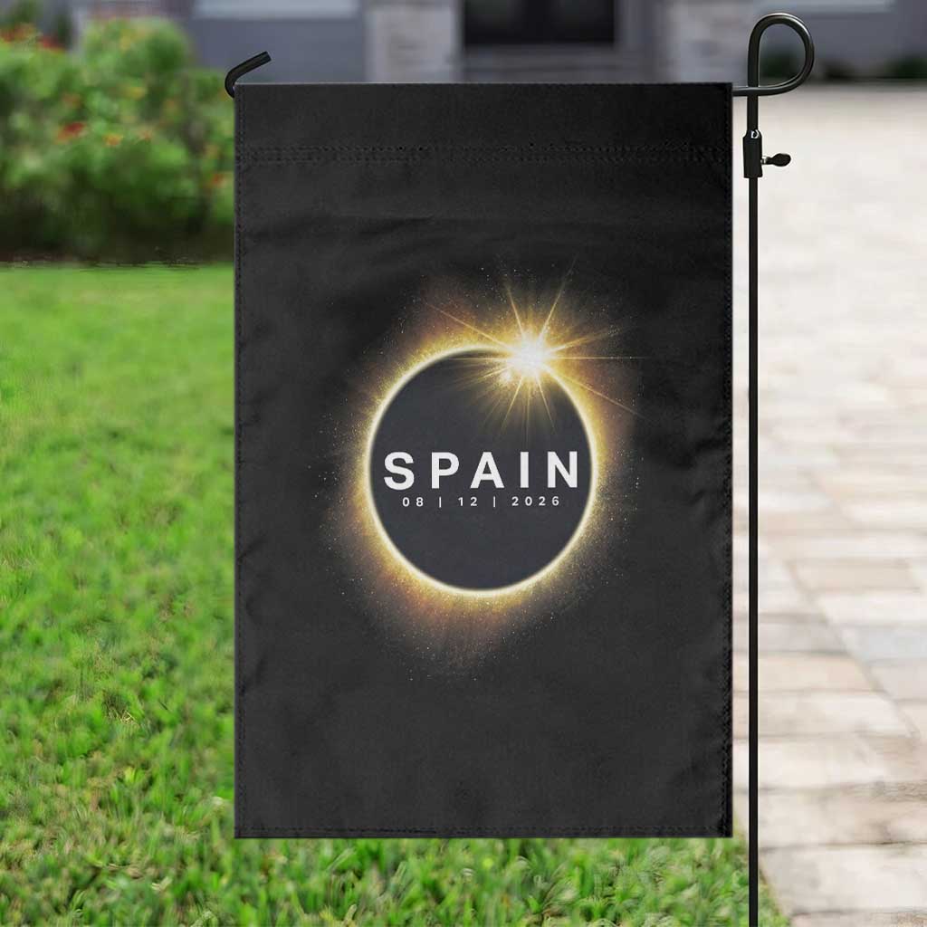 Spain Total Solar Eclipse 2026 Garden Flag Path of Totality Astronomy Gift