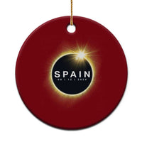 Spain Total Solar Eclipse 2026 Ceramic Ornament Path of Totality Astronomy Gift