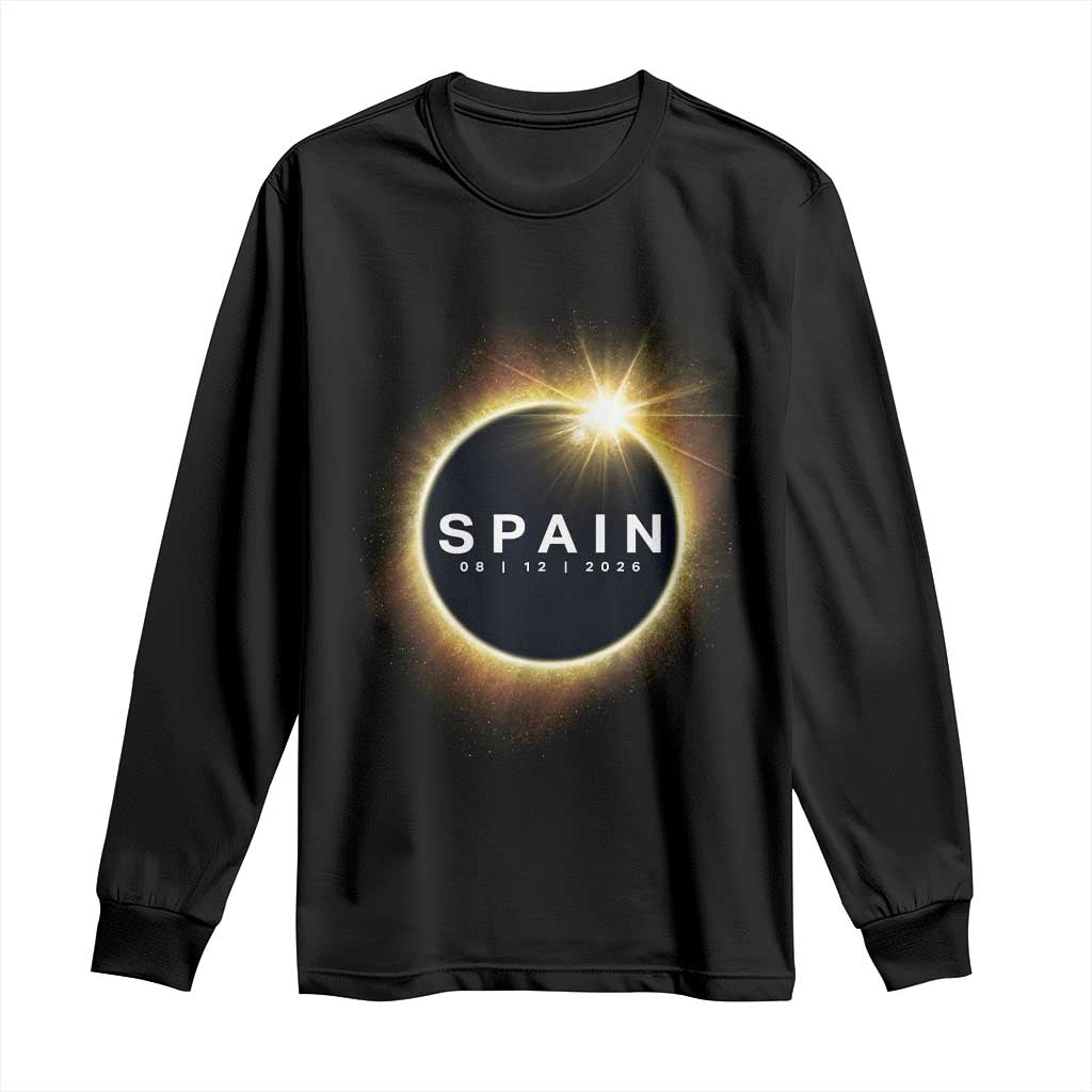 Spain Total Solar Eclipse 2026 Long Sleeve Shirt Path of Totality Astronomy Gift