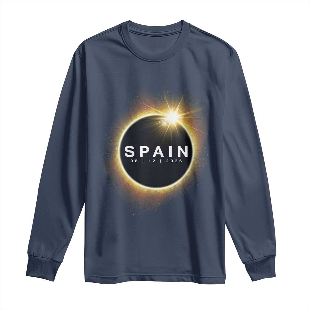 Spain Total Solar Eclipse 2026 Long Sleeve Shirt Path of Totality Astronomy Gift