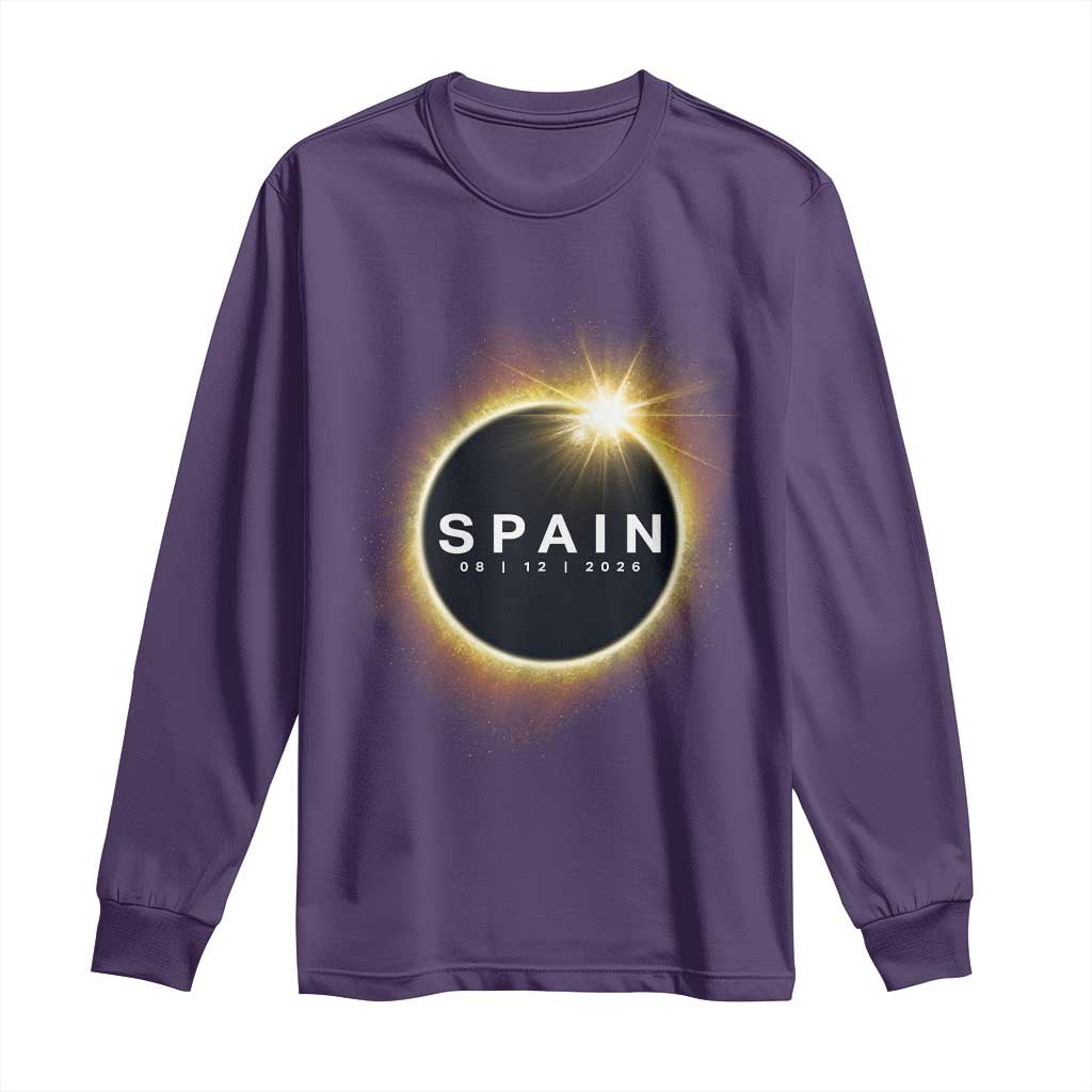 Spain Total Solar Eclipse 2026 Long Sleeve Shirt Path of Totality Astronomy Gift
