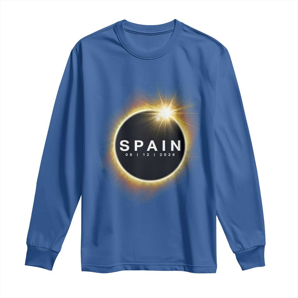 Spain Total Solar Eclipse 2026 Long Sleeve Shirt Path of Totality Astronomy Gift