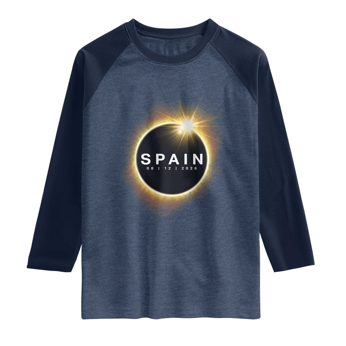 Spain Total Solar Eclipse 2026 Raglan Shirt Path of Totality Astronomy Gift