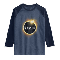Spain Total Solar Eclipse 2026 Raglan Shirt Path of Totality Astronomy Gift