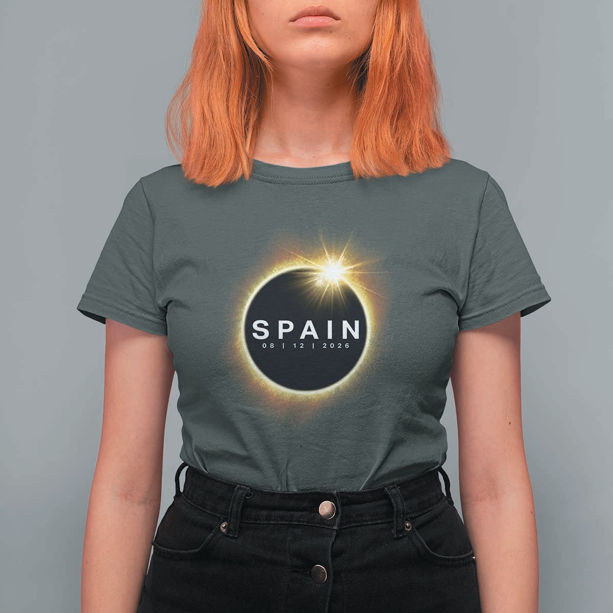 Spain Total Solar Eclipse 2026 T Shirt For Women Path of Totality Astronomy Gift