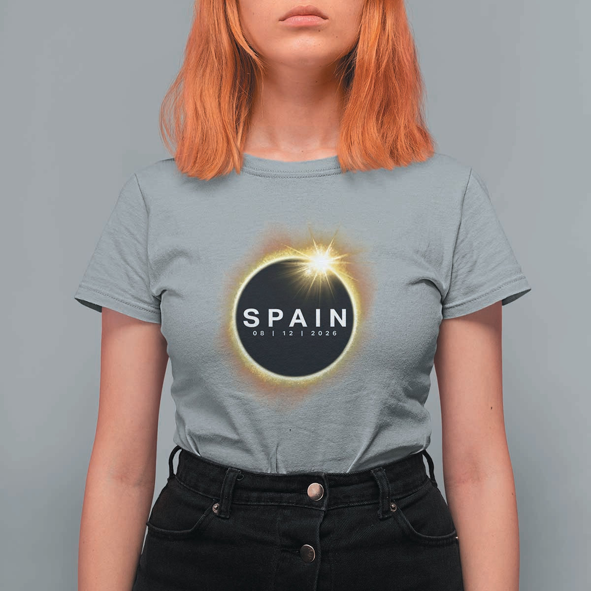 Spain Total Solar Eclipse 2026 T Shirt For Women Path of Totality Astronomy Gift