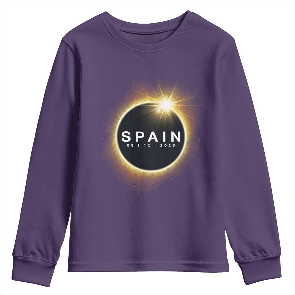 Spain Total Solar Eclipse 2026 Youth Sweatshirt Path of Totality Astronomy Gift
