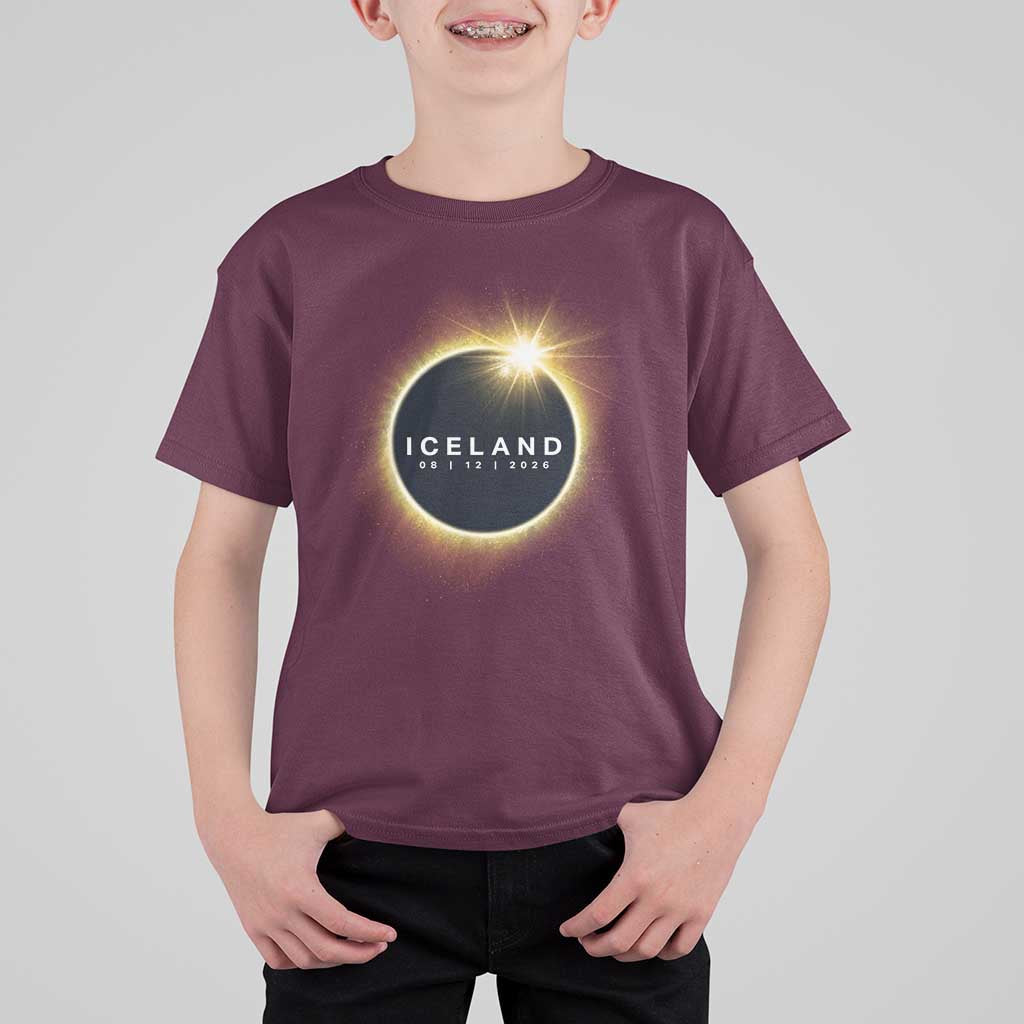 Iceland Total Solar Eclipse 2026 T Shirt For Kid Path of Totality Astronomy Gift