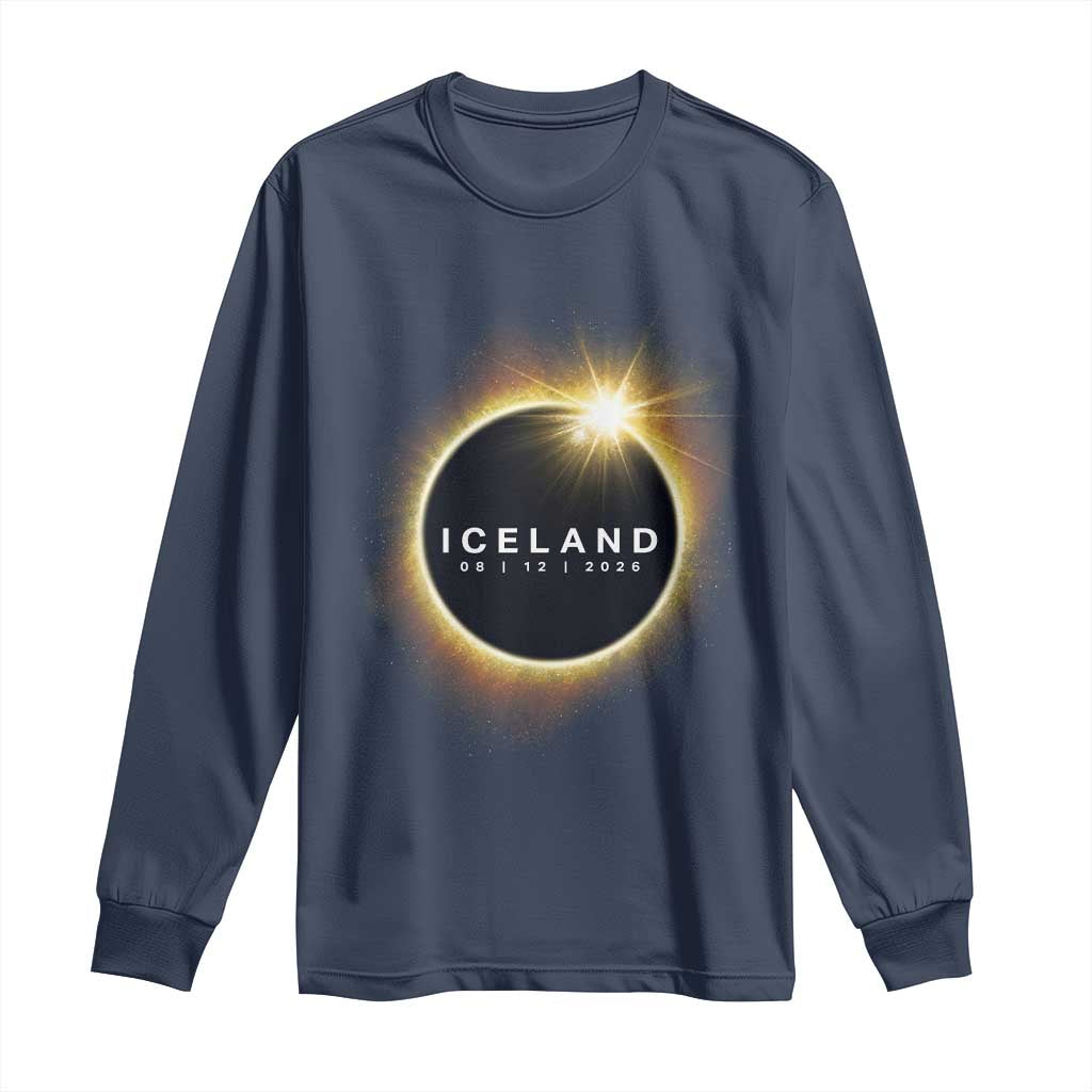 Iceland Total Solar Eclipse 2026 Long Sleeve Shirt Path of Totality Astronomy Gift
