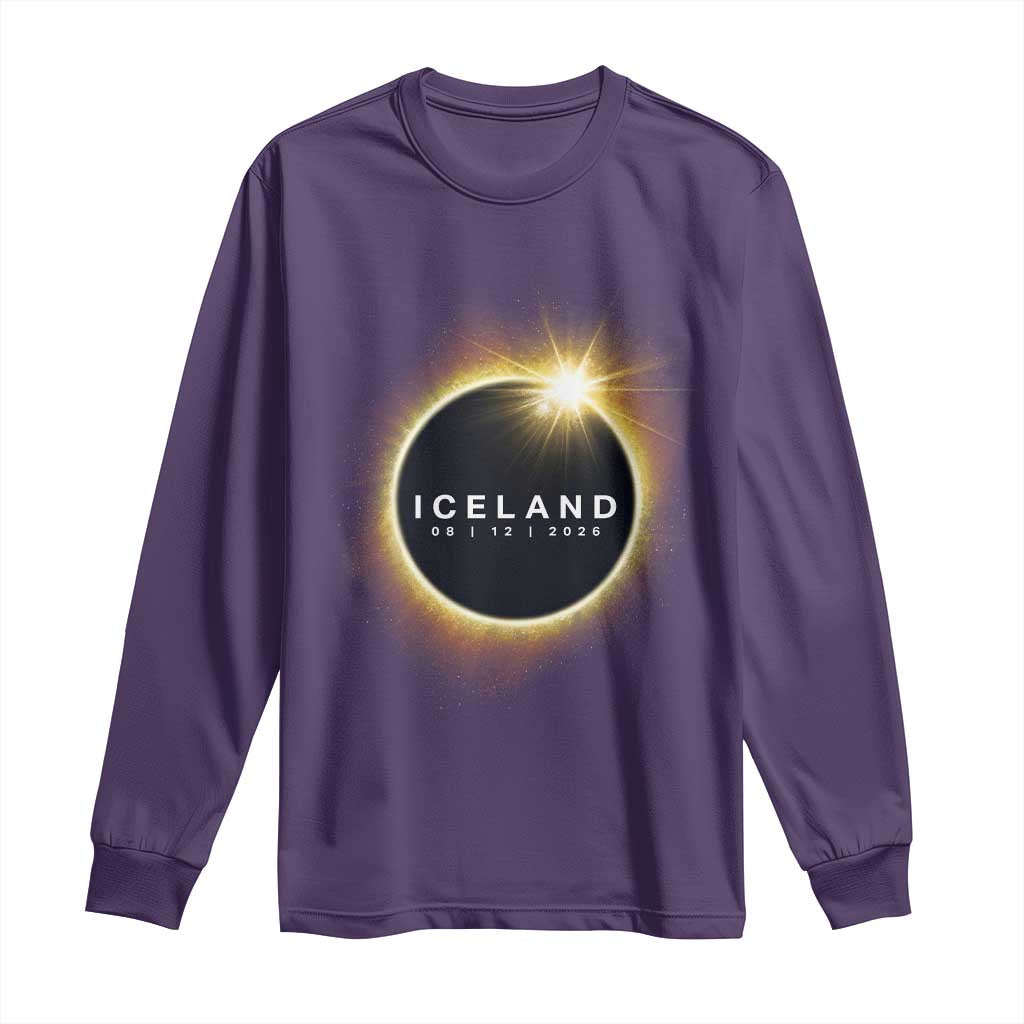 Iceland Total Solar Eclipse 2026 Long Sleeve Shirt Path of Totality Astronomy Gift