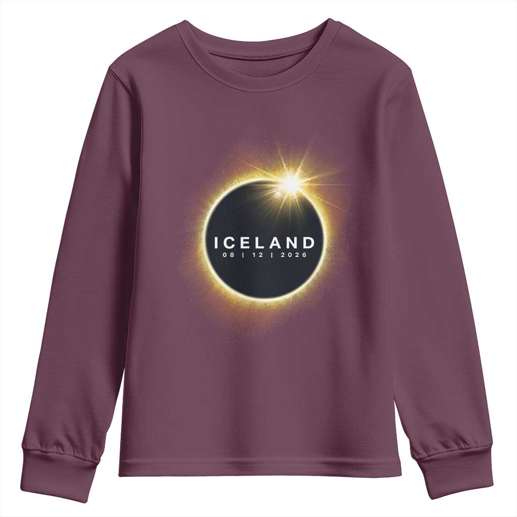 Iceland Total Solar Eclipse 2026 Youth Sweatshirt Path of Totality Astronomy Gift