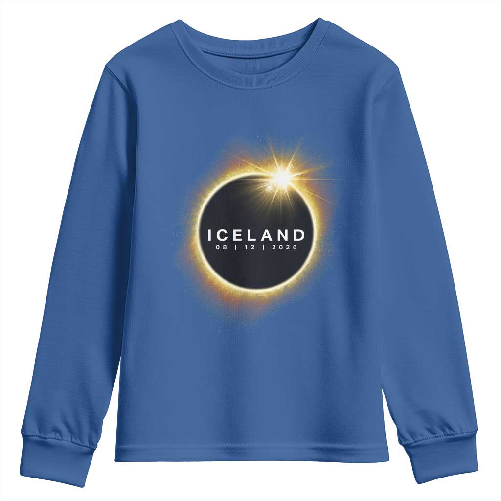 Iceland Total Solar Eclipse 2026 Youth Sweatshirt Path of Totality Astronomy Gift