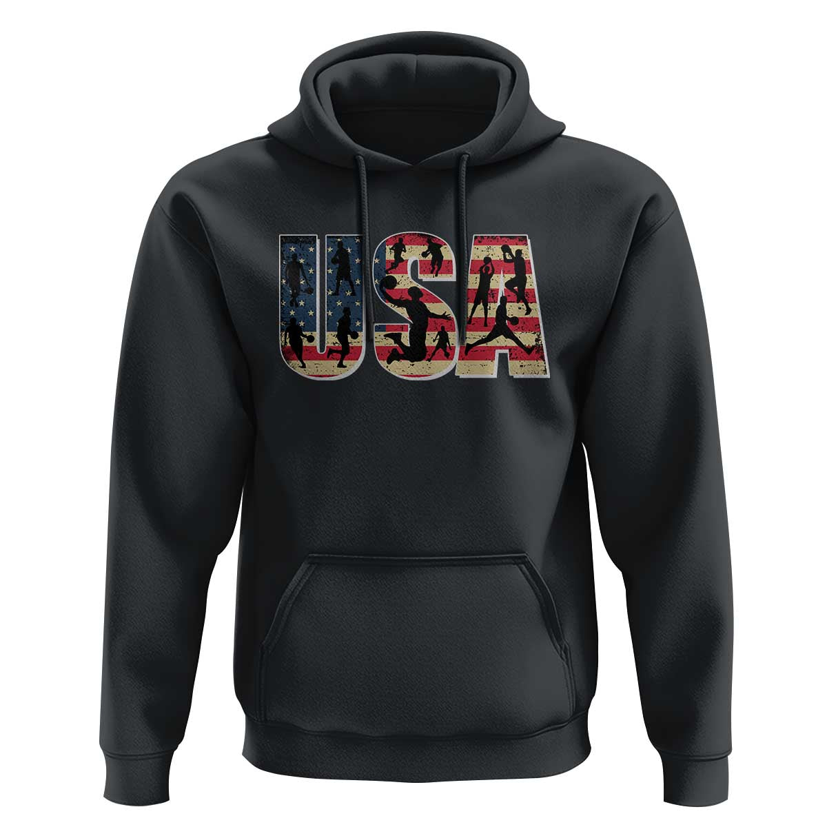USA American Flag Basketball Hoodie For Sports Enthusiast - Wonder Print Shop