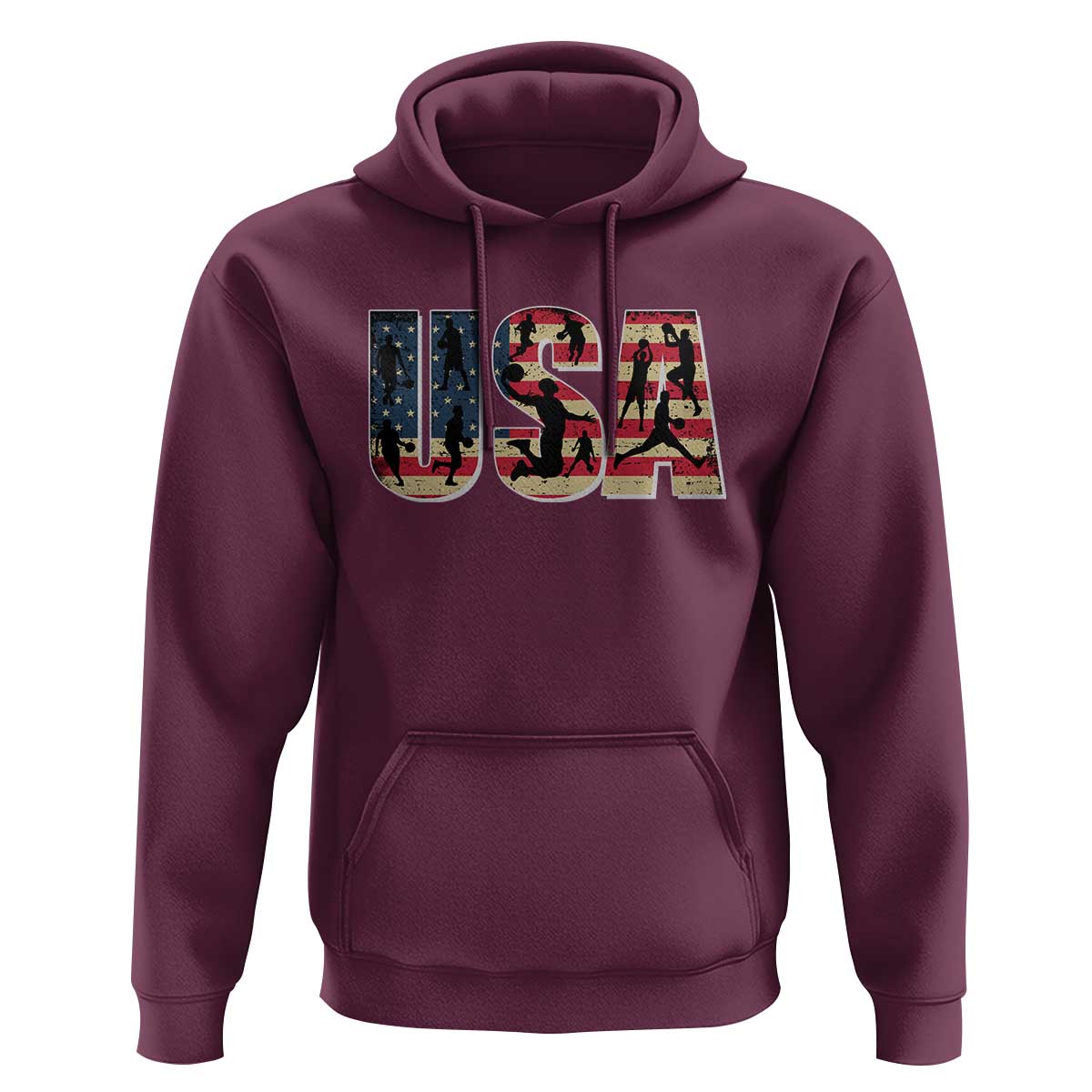 USA American Flag Basketball Hoodie For Sports Enthusiast - Wonder Print Shop