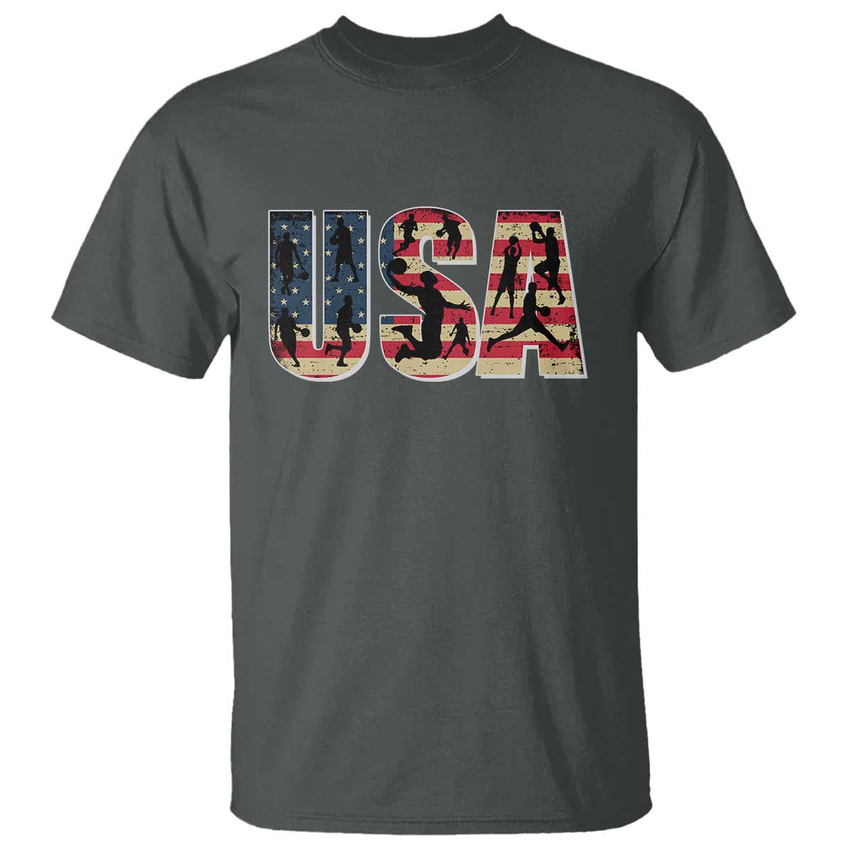 USA American Flag Basketball T Shirt For Sports Enthusiast - Wonder Print Shop