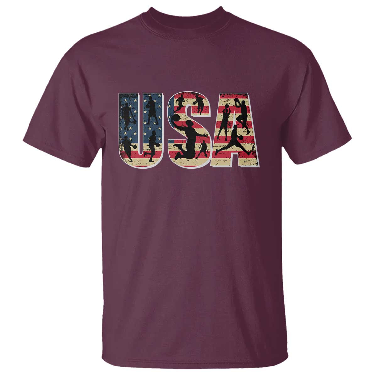 USA American Flag Basketball T Shirt For Sports Enthusiast - Wonder Print Shop