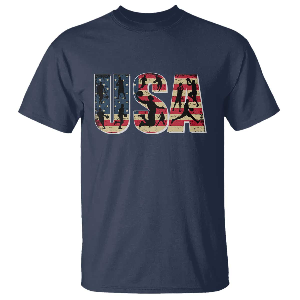 USA American Flag Basketball T Shirt For Sports Enthusiast - Wonder Print Shop