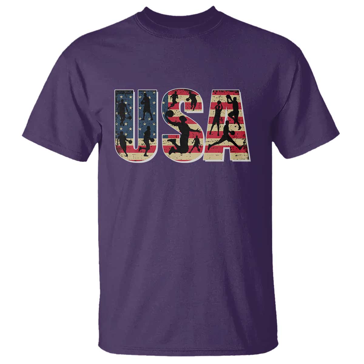 USA American Flag Basketball T Shirt For Sports Enthusiast - Wonder Print Shop