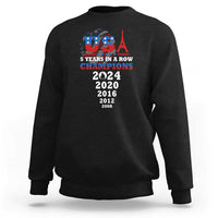USA American Flag Basketball Sweatshirt 5 Years In A Row Champions 2024 - Wonder Print Shop