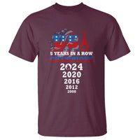 USA American Flag Basketball T Shirt 5 Years In A Row Champions 2024 - Wonder Print Shop