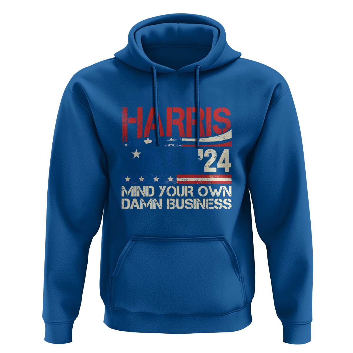 Harris Walz 2024 Hoodie Mind Your Own Damn Business Retro Vintage - Wonder Print Shop