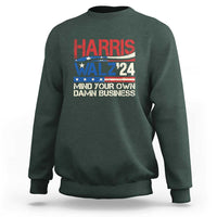 Harris Walz 2024 Sweatshirt Mind Your Own Damn Business Retro Vintage - Wonder Print Shop