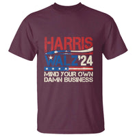 Harris Walz 2024 T Shirt Mind Your Own Damn Business Retro Vintage - Wonder Print Shop