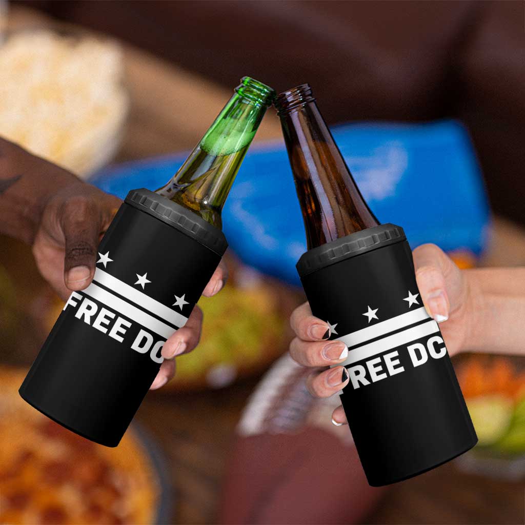 Free DC 4 in 1 Can Cooler Tumbler Defend Washington D.C. Statehood Politics - Wonder Print Shop