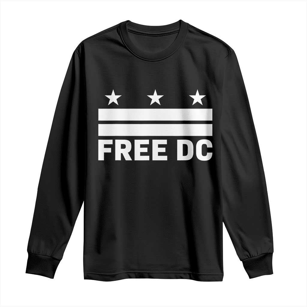 Free DC Long Sleeve Shirt Defend Washington D.C. Statehood Politics - Wonder Print Shop