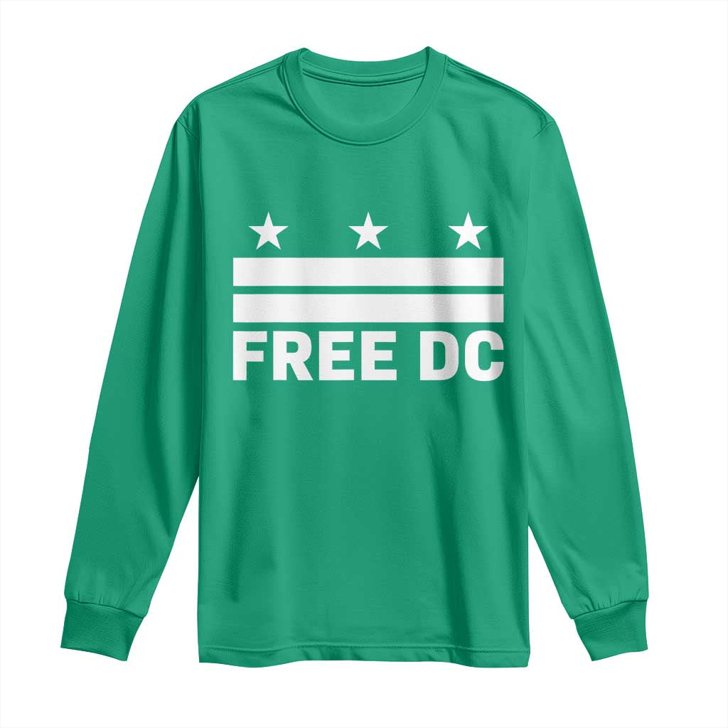 Free DC Long Sleeve Shirt Defend Washington D.C. Statehood Politics - Wonder Print Shop