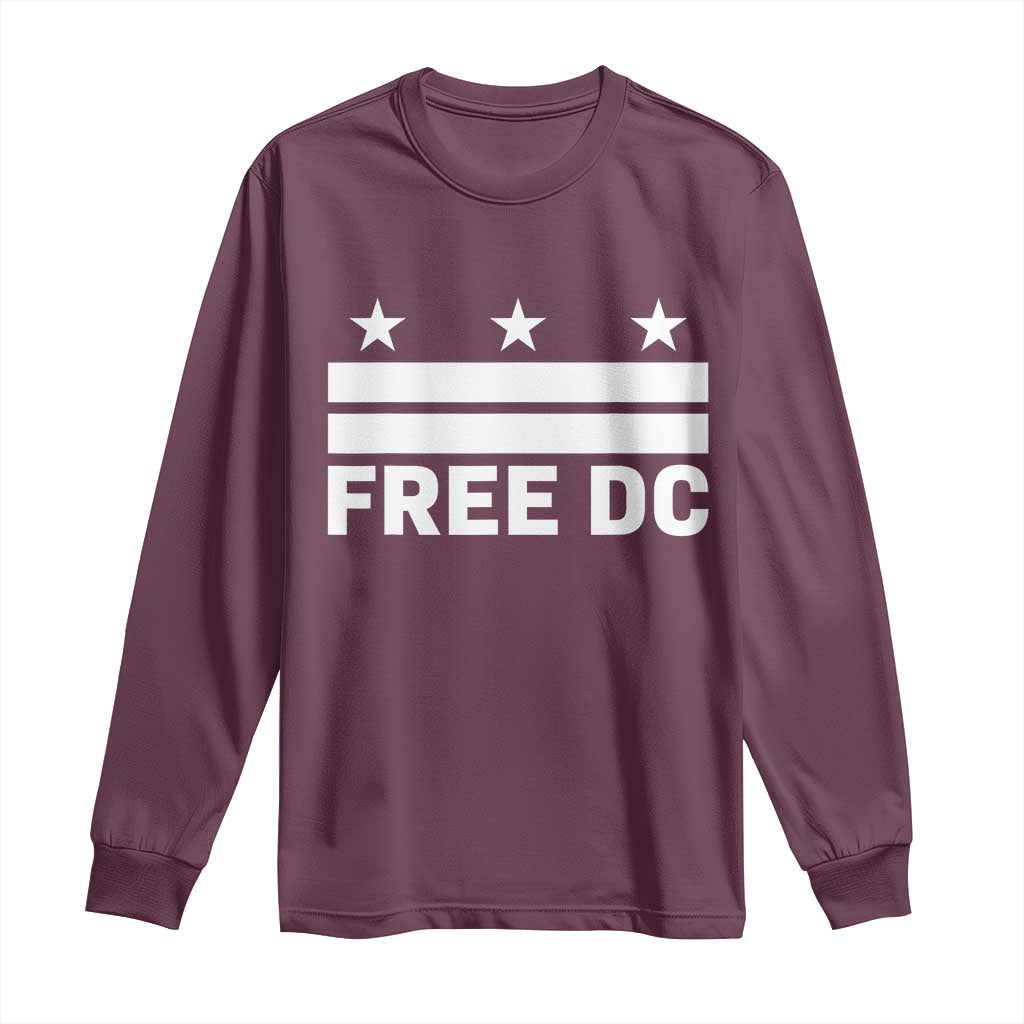 Free DC Long Sleeve Shirt Defend Washington D.C. Statehood Politics - Wonder Print Shop