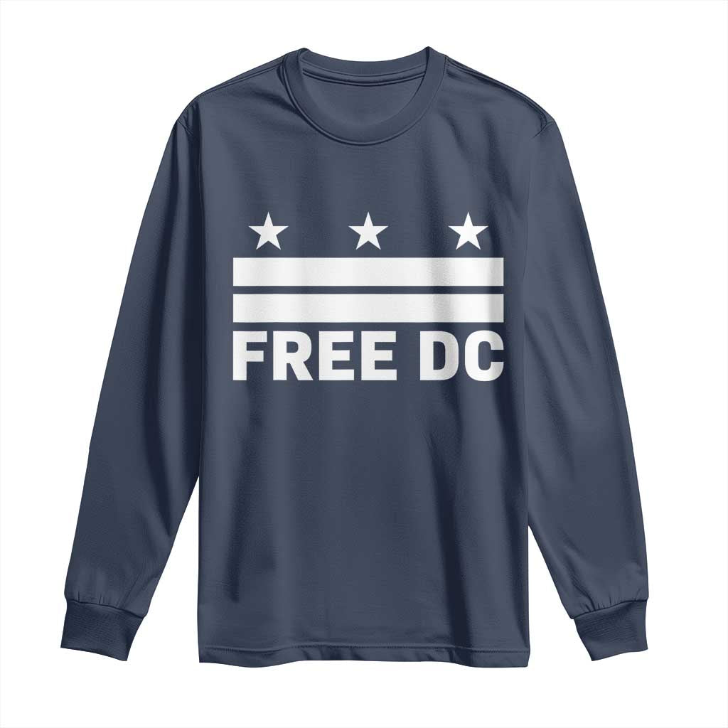 Free DC Long Sleeve Shirt Defend Washington D.C. Statehood Politics - Wonder Print Shop
