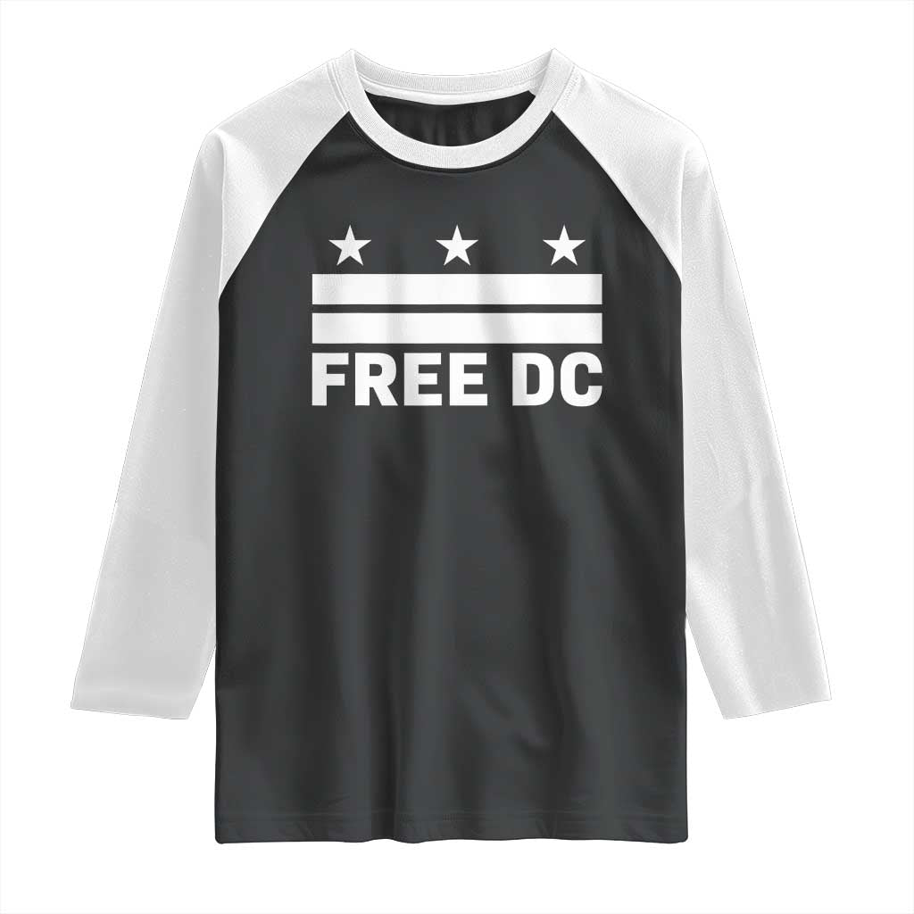 Free DC Raglan Shirt Defend Washington D.C. Statehood Politics - Wonder Print Shop