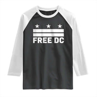Free DC Raglan Shirt Defend Washington D.C. Statehood Politics - Wonder Print Shop