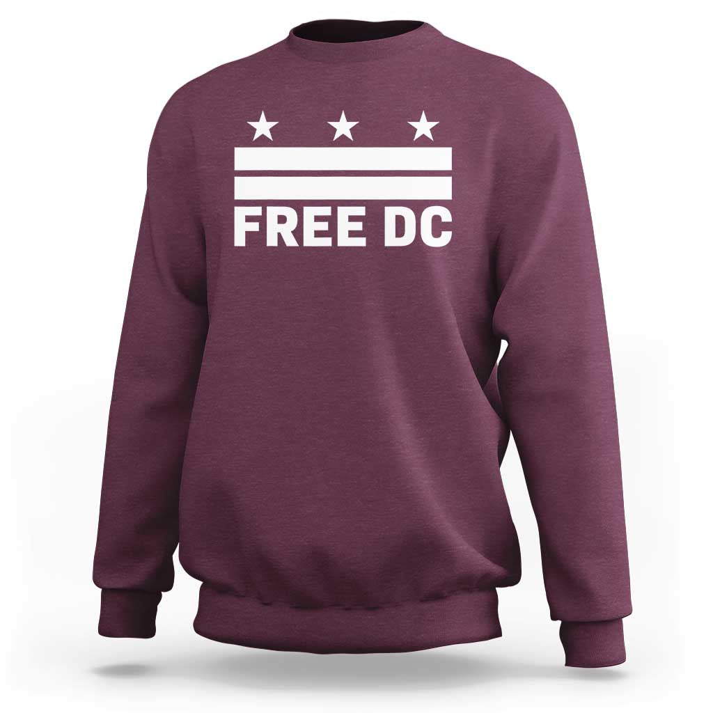 Free DC Sweatshirt Defend Washington D.C. Statehood Politics - Wonder Print Shop