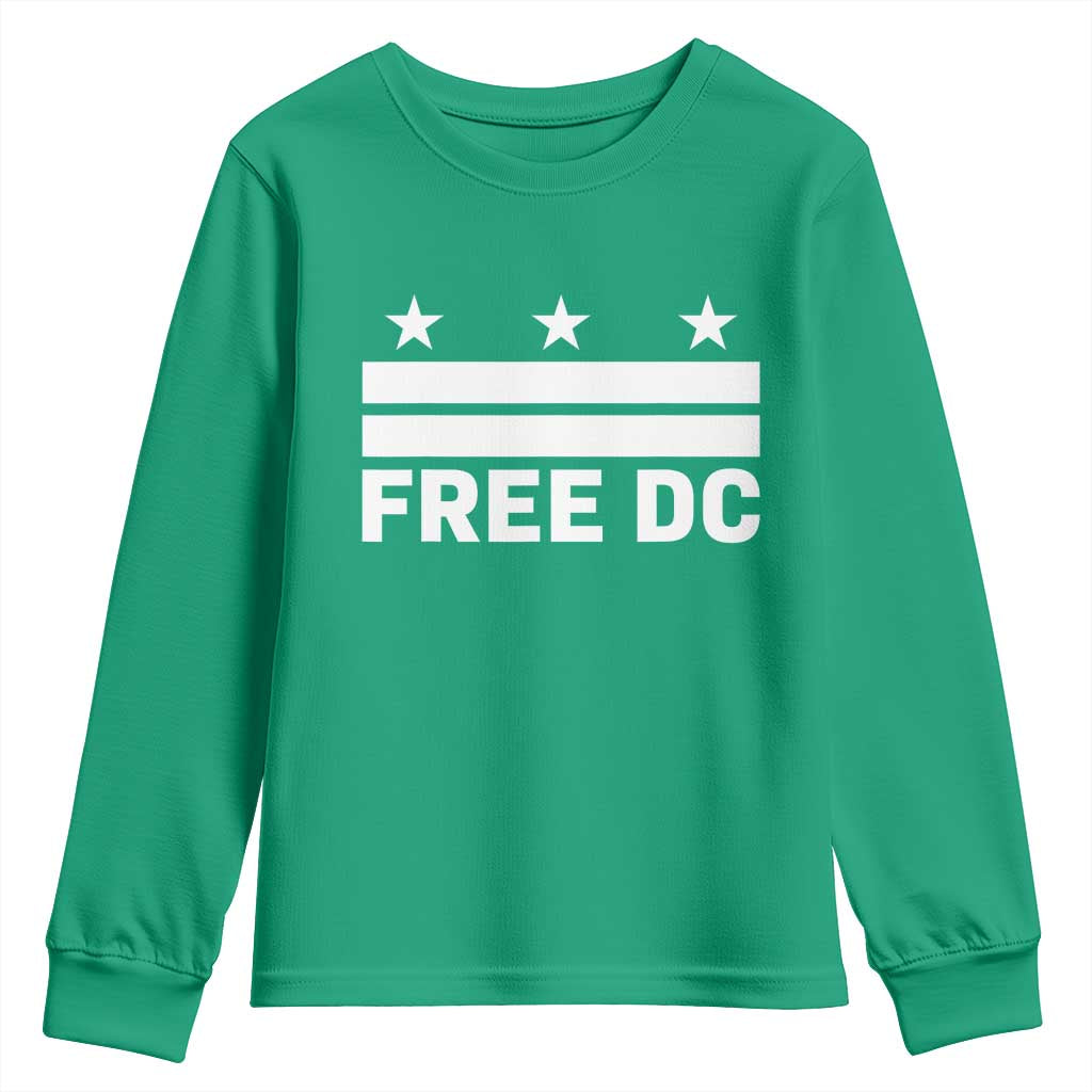 Free DC Youth Sweatshirt Defend Washington D.C. Statehood Politics - Wonder Print Shop