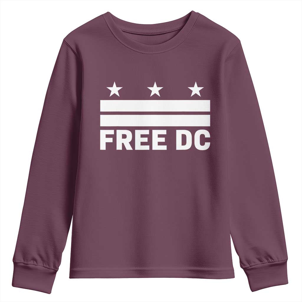 Free DC Youth Sweatshirt Defend Washington D.C. Statehood Politics - Wonder Print Shop