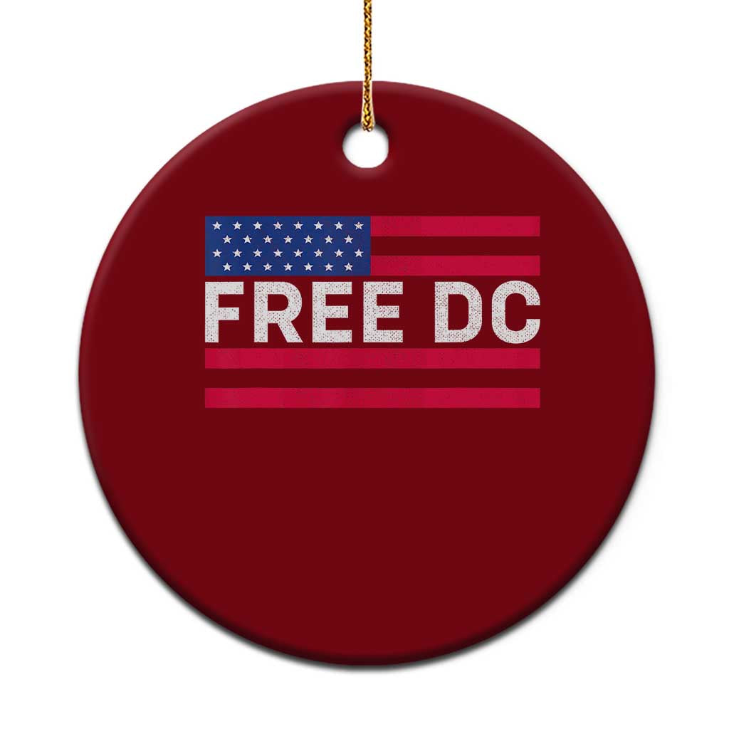 Free DC Patriotic Ceramic Ornament Defend Washington D.C. Statehood American Flag - Wonder Print Shop