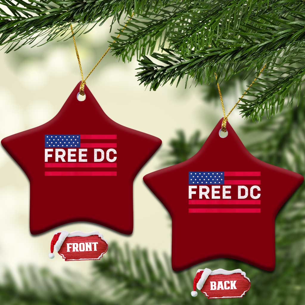 Free DC Patriotic Ceramic Ornament Defend Washington D.C. Statehood American Flag - Wonder Print Shop